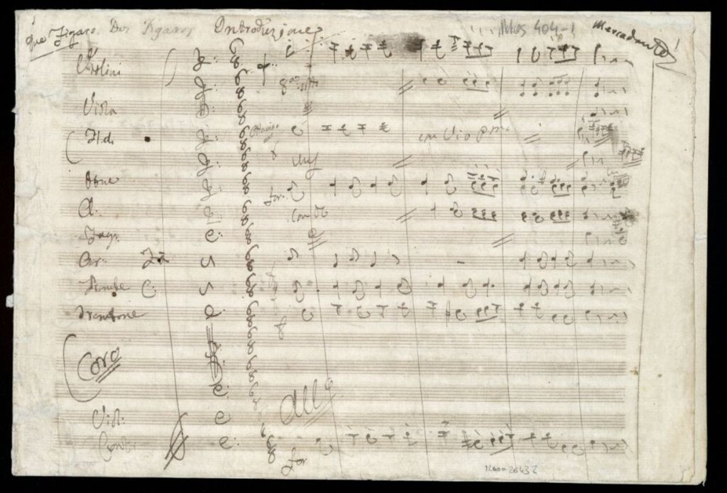 Miniatura de Ópera «Dos Fígaros». Acto 1, partitura del director