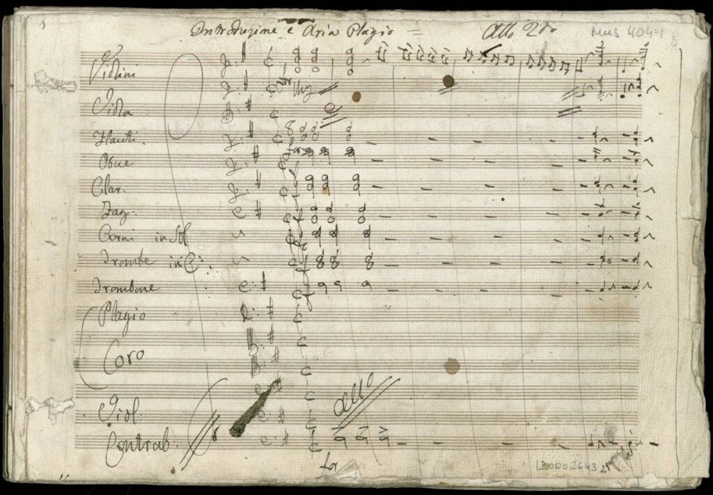 Miniatura de Ópera «Dos Fígaros». Acto 2, partitura del director