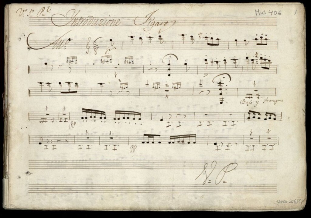 Miniatura de Ópera «Dos Fígaros». Partes instrumentales: Violín 1