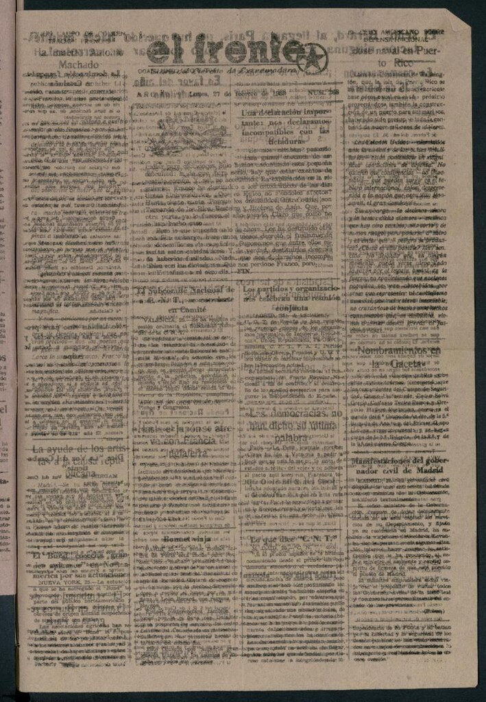 Miniatura de El Frente: diario del Ejército de Extremadura del 27 de febrero de 1939