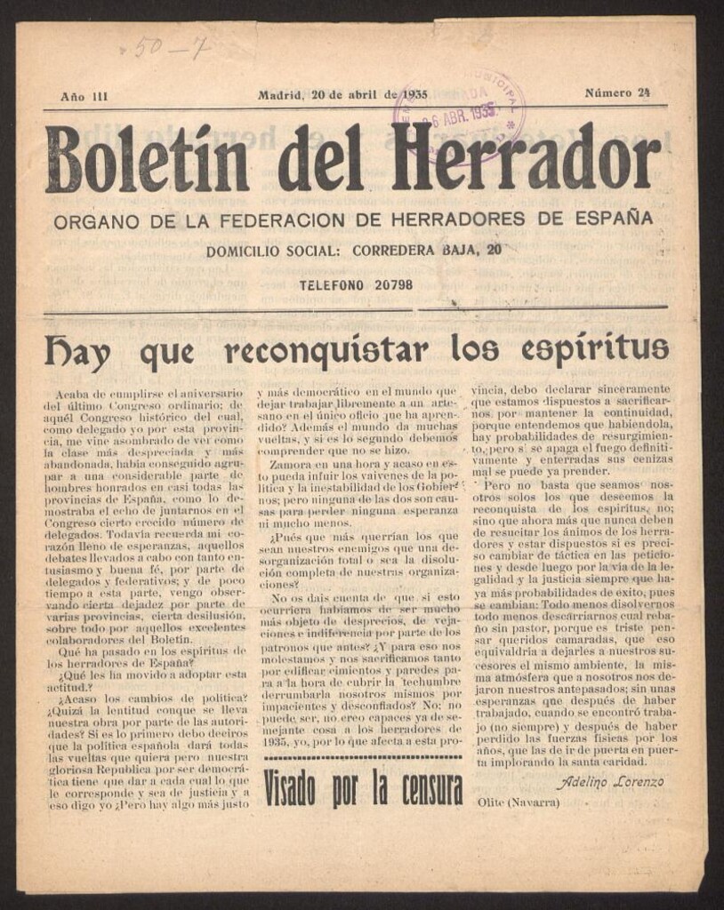 Miniatura de Boletín del Herrador del 20 de abril de 1935, nº 24