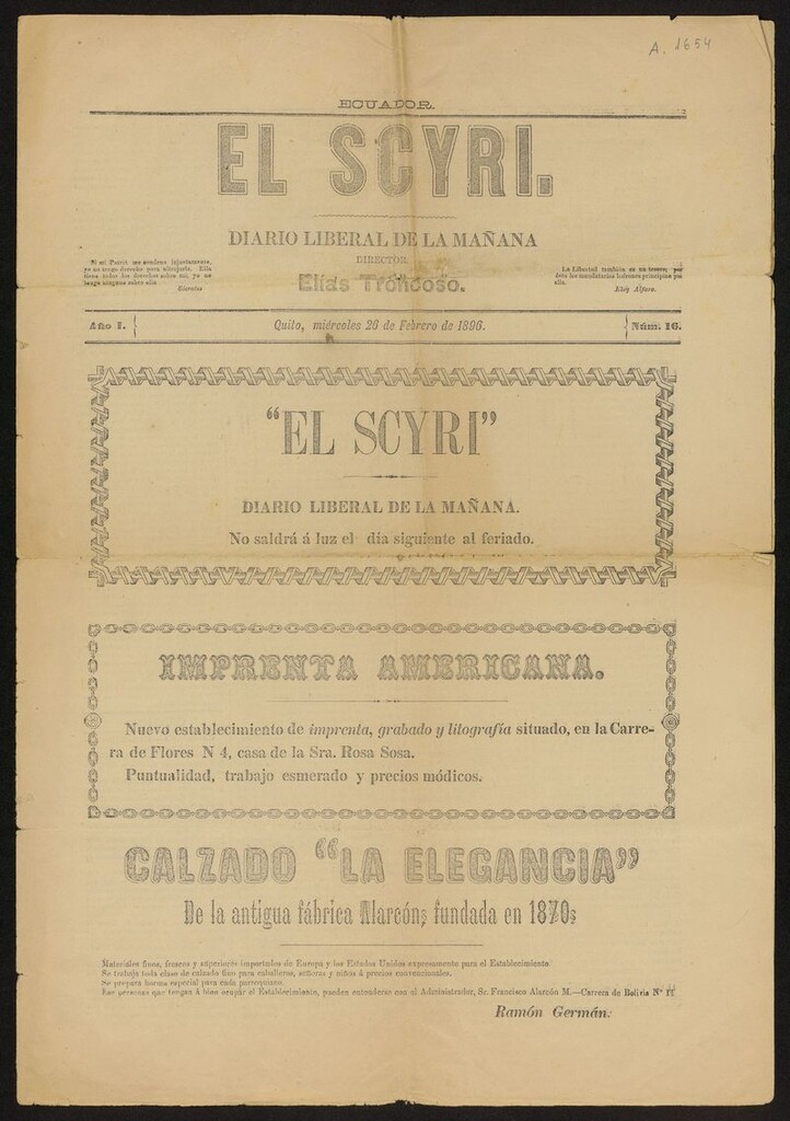 Miniatura de El Scyri: Diario liberal de la mañana