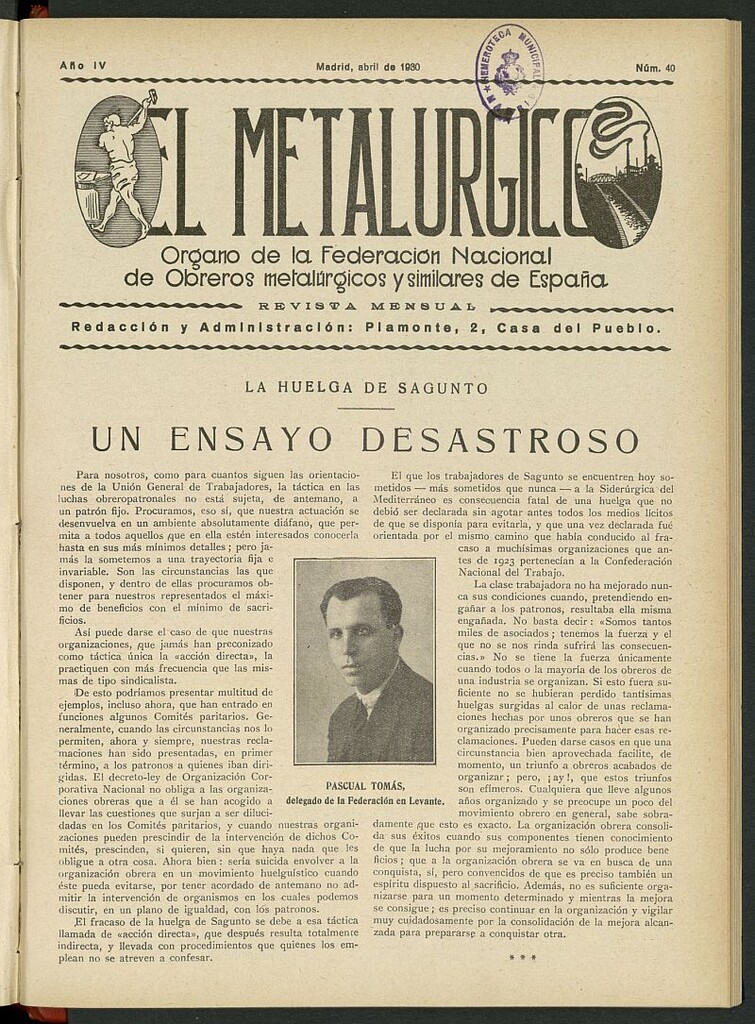 Miniatura de El Metalúrgico de abril de 1930, nº 40