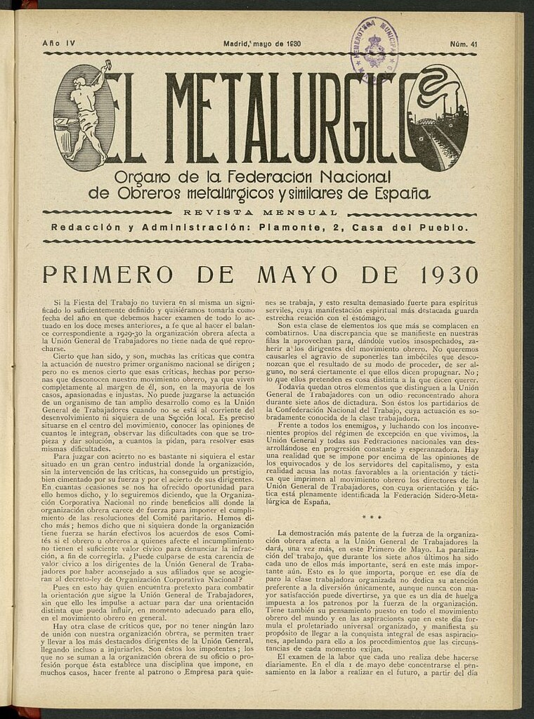 Miniatura de El Metalúrgico de Mayo de 1930, nº 41