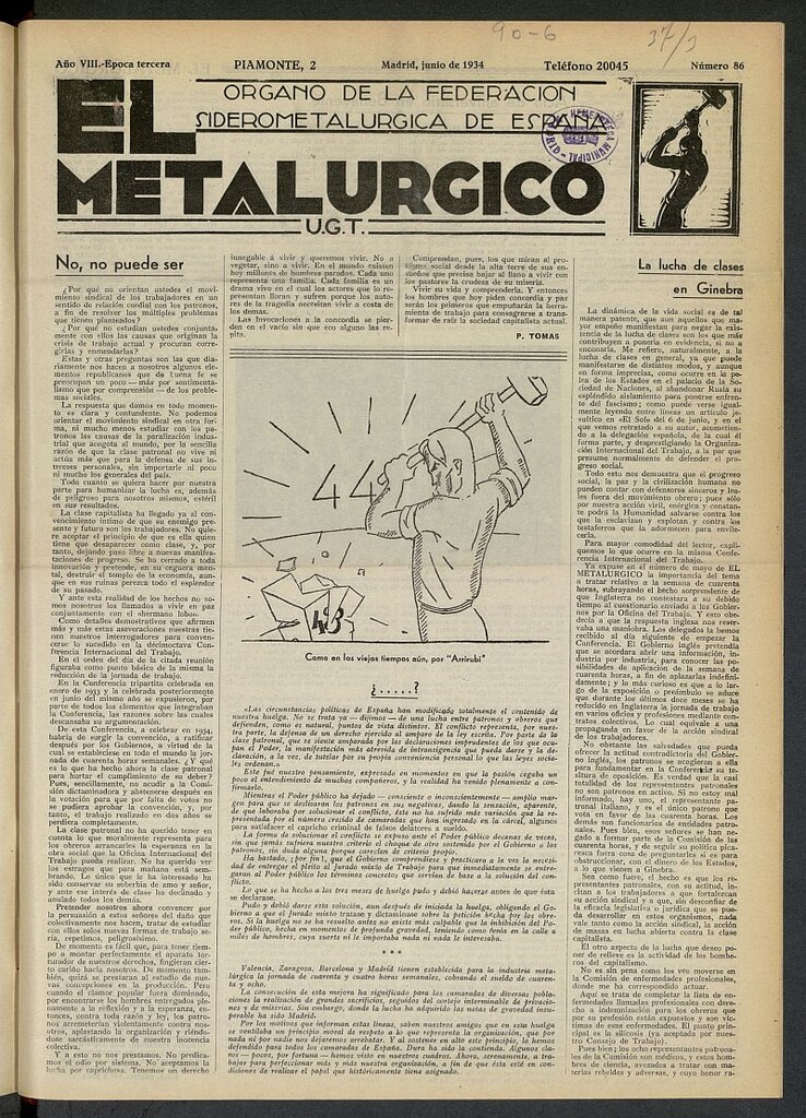 Miniatura de El Metalúrgico de Junio de 1934, nº 86