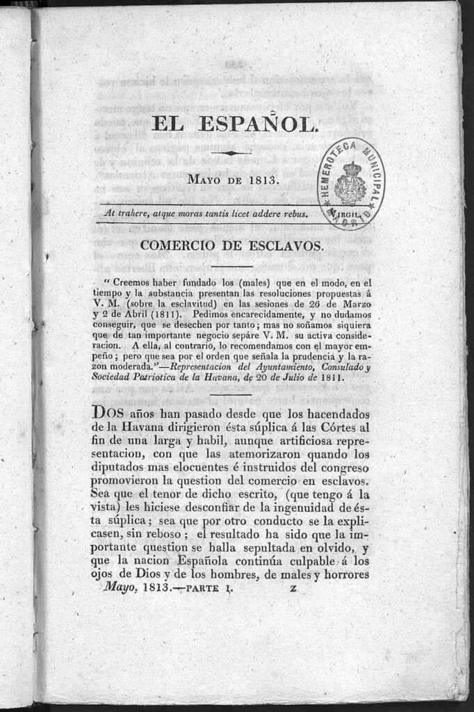 Miniatura de El Español, mayo de 1813