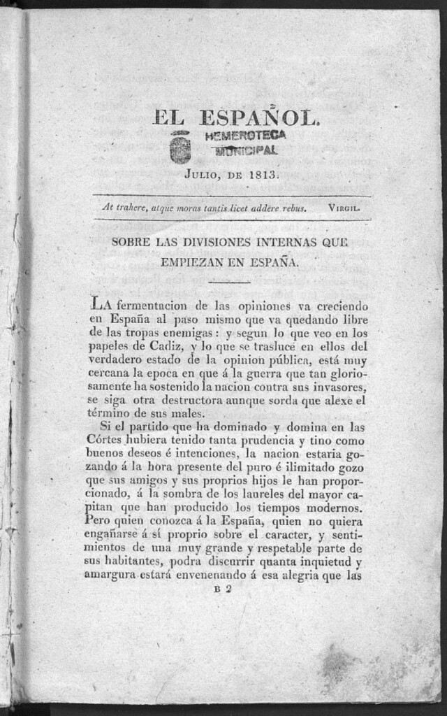 Miniatura de El Español, julio de 1813