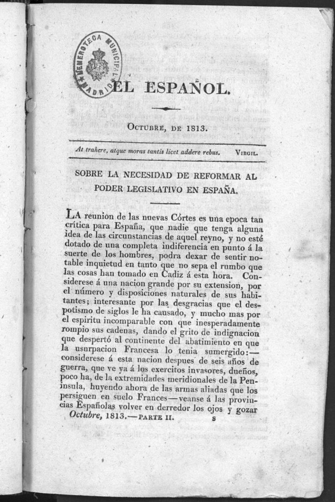 Miniatura de El Español, octubre de 1813