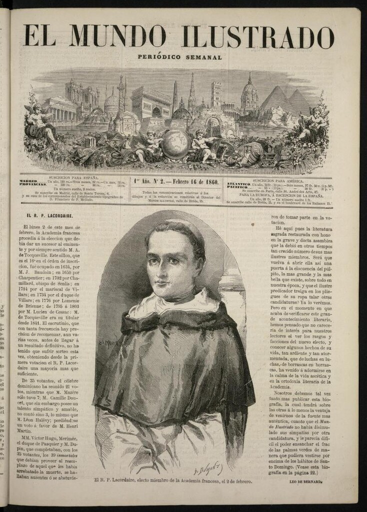 Miniatura de El Mundo Ilustrado: periódico semanal del 16 de febrero de 1860, nº 2
