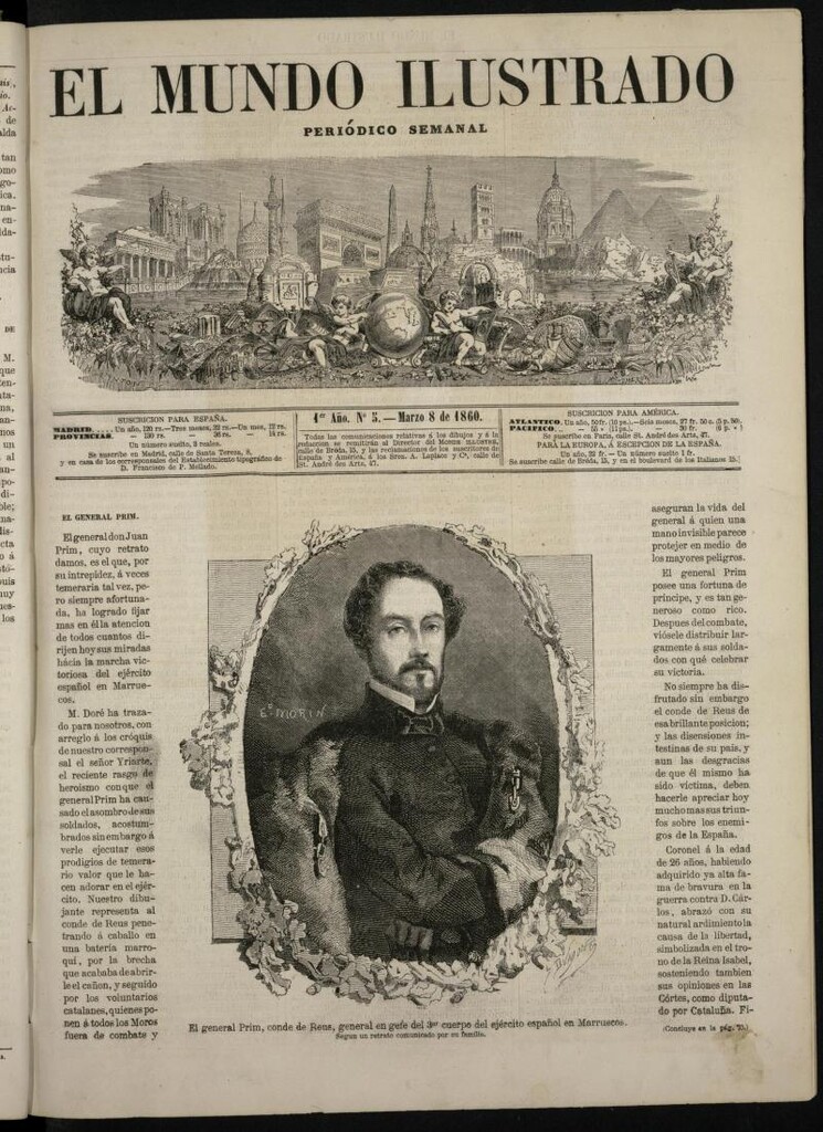 Miniatura de El Mundo Ilustrado: periódico semanal del 8 de marzo de 1860, nº 5