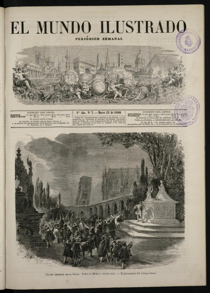 Miniatura de El Mundo Ilustrado: periódico semanal del 22 de marzo de 1860, nº 7