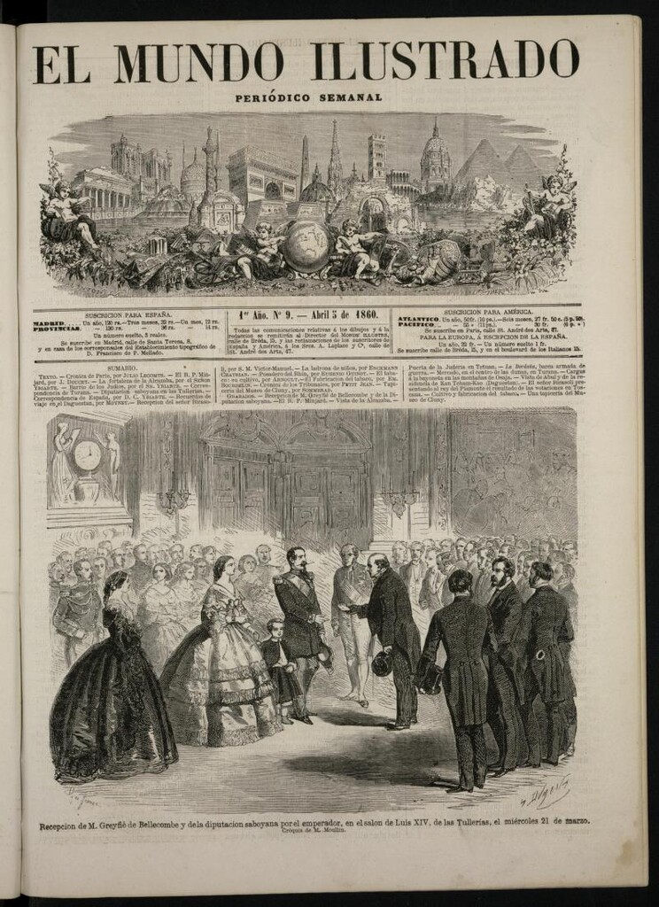 Miniatura de El Mundo Ilustrado: periódico semanal del 5 de abril de 1860, nº 9