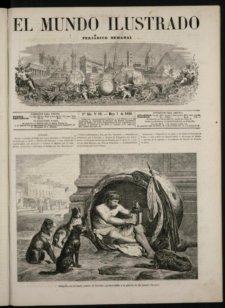 Miniatura de El Mundo Ilustrado: periódico semanal del 7 de mayo [sic] de 1860, nº 18