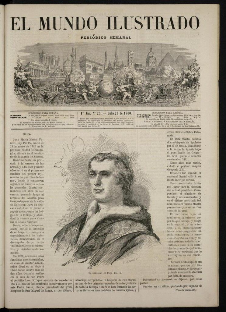 Miniatura de El Mundo Ilustrado: periódico semanal del 26 de julio de 1860, nº 25