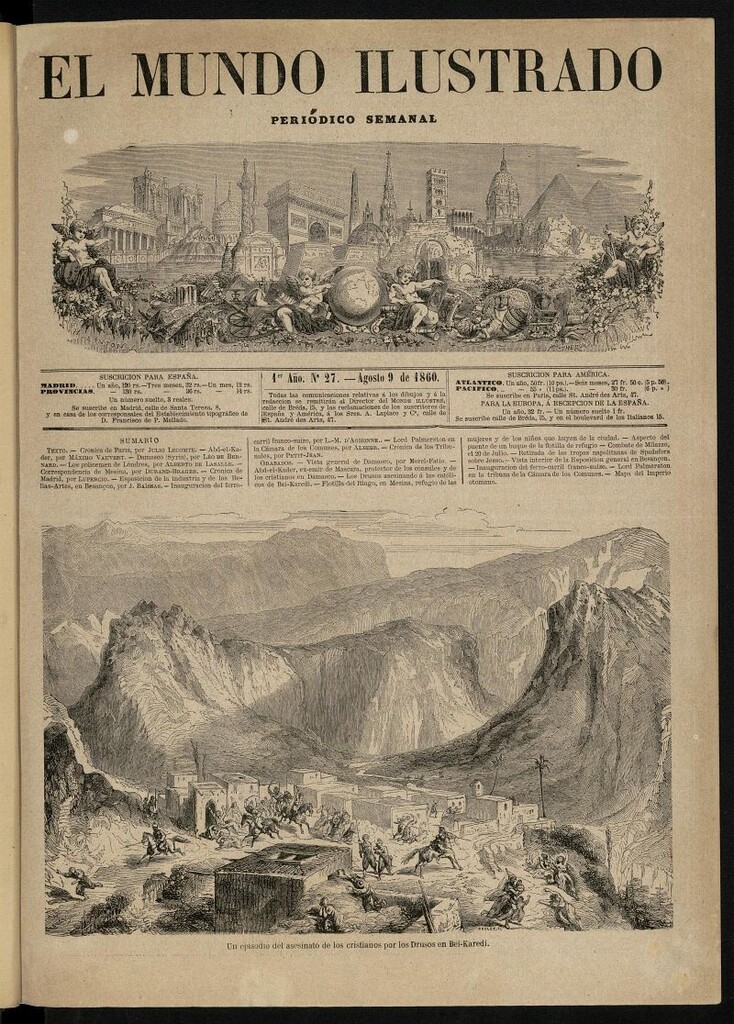 Miniatura de El Mundo Ilustrado: periódico semanal del 9 de agosto de 1860, nº 27