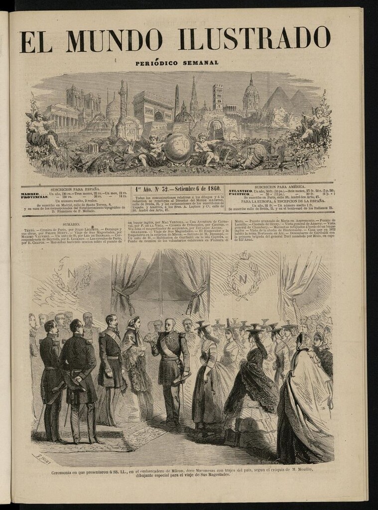 Miniatura de El Mundo Ilustrado: periódico semanal del 6 de septiembre de 1860, nº 32