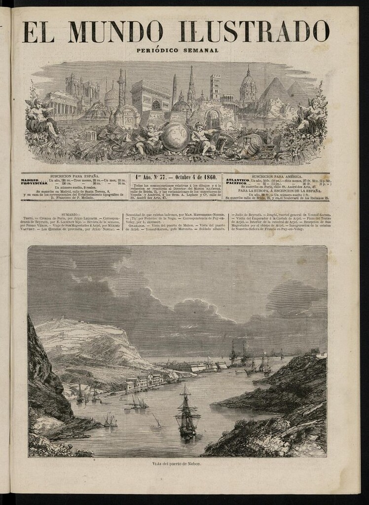 Miniatura de El Mundo Ilustrado: periódico semanal del 4 de octubre de 1860, nº 37