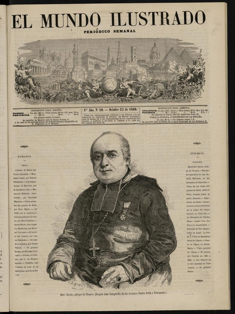 Miniatura de El Mundo Ilustrado: periódico semanal del 25 de octubre de 1860, nº 40
