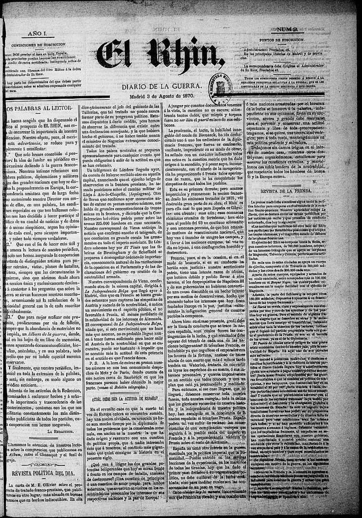 Miniatura de El Rhin: diario de la guerra del 3 de agosto de 1870, nº 2
