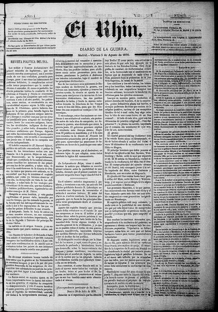 Miniatura de El Rhin: diario de la guerra del 5 de agosto de 1870, nº 4