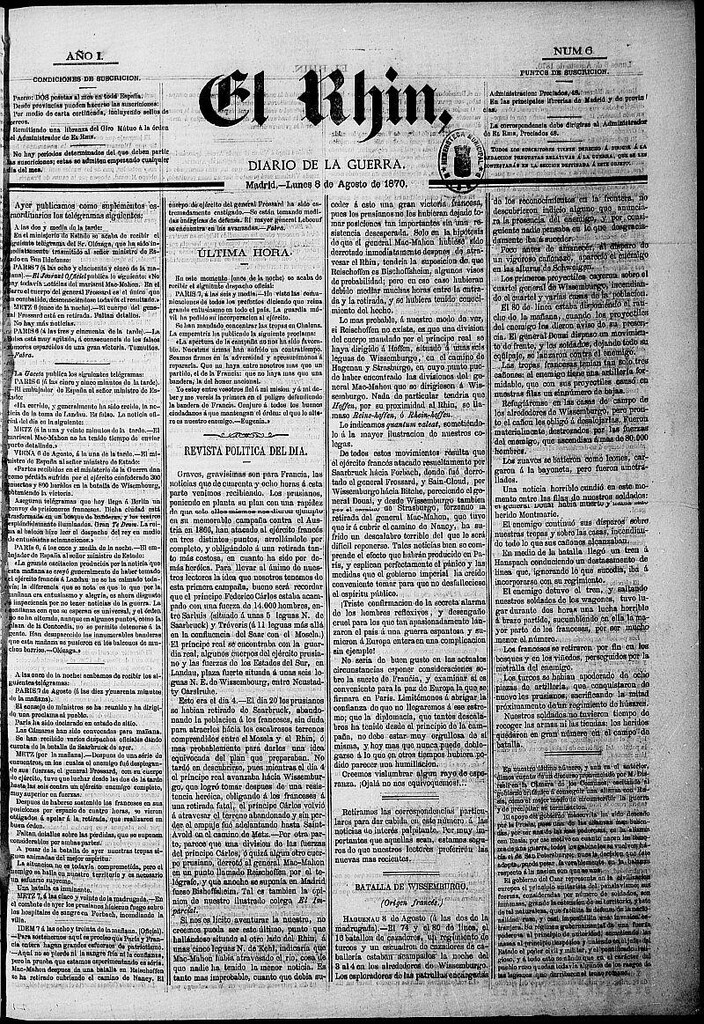 Miniatura de El Rhin: diario de la guerra del 8 de agosto de 1870, nº 6