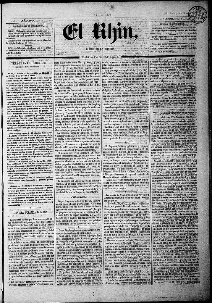 Miniatura de El Rhin: diario de la guerra del 12 de agosto de 1870, nº 10