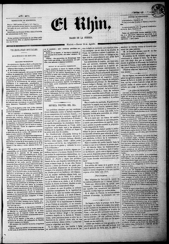 Miniatura de El Rhin: diario de la guerra del 18 de agosto de 1870, nº 15