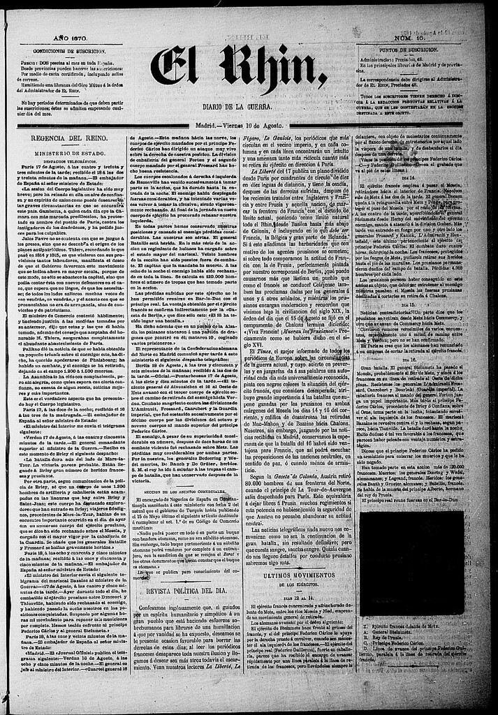 Miniatura de El Rhin: diario de la guerra del 19 de agosto de 1870, nº 16