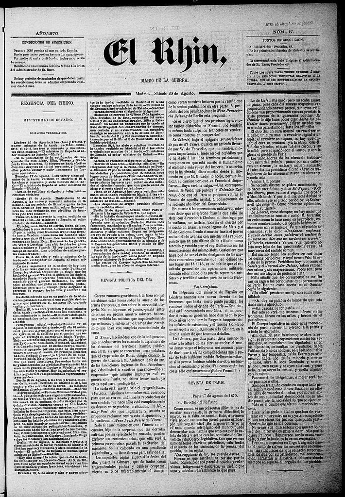Miniatura de El Rhin: diario de la guerra del 20 de agosto de 1870, nº 17