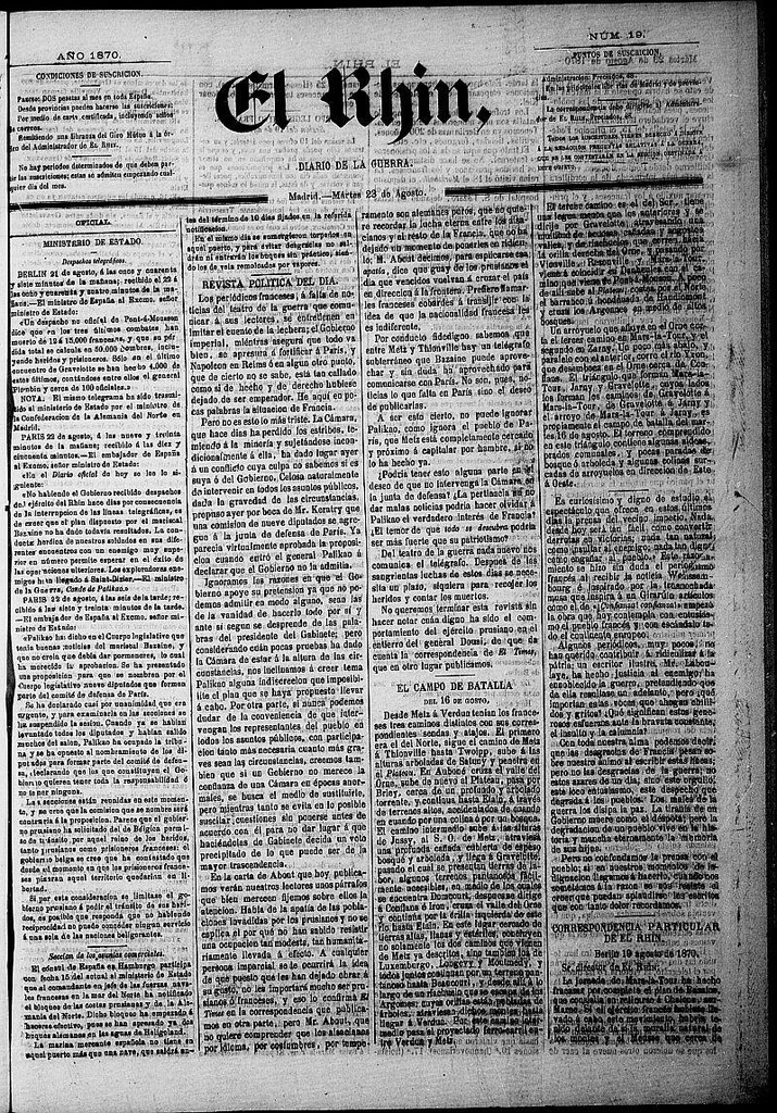 Miniatura de El Rhin: diario de la guerra del 23 de agosto de 1870, nº 19