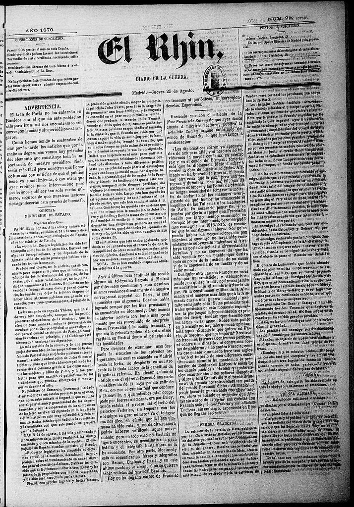 Miniatura de El Rhin: diario de la guerra del 25 de agosto de 1870, nº 21