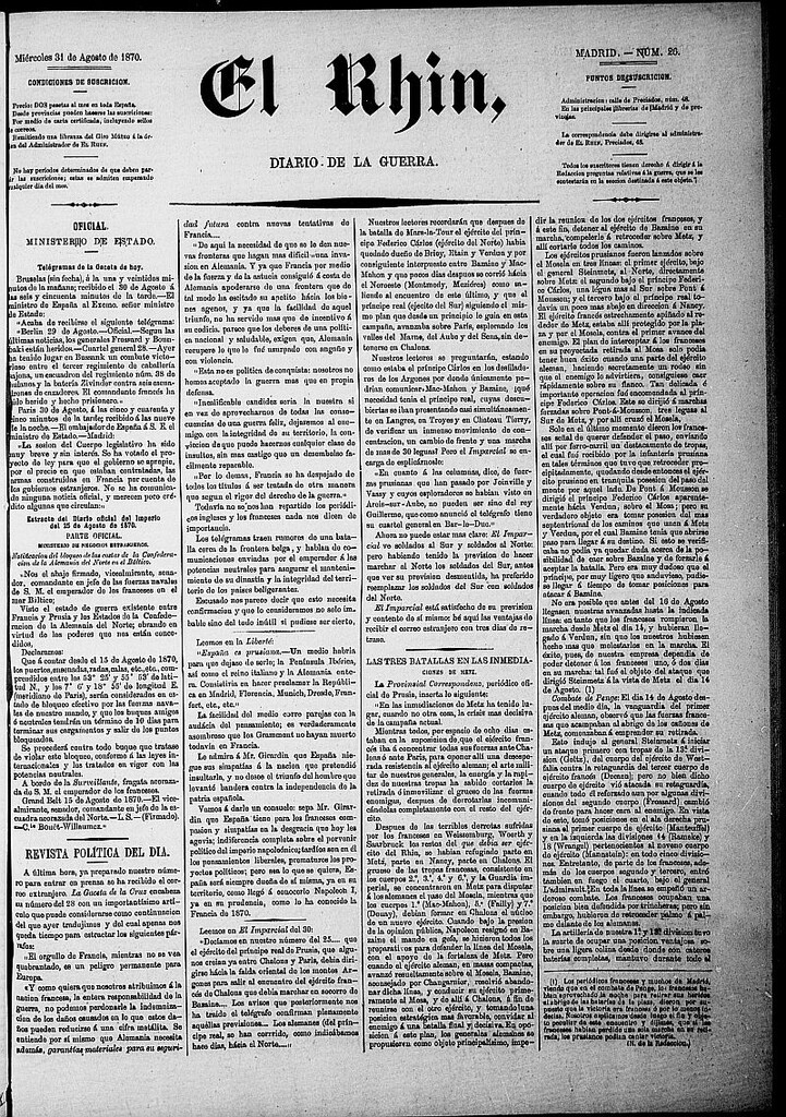 Miniatura de El Rhin: diario de la guerra del 31 de agosto de 1870, nº 26