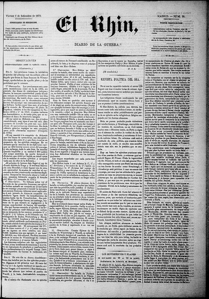 Miniatura de El Rhin: diario de la guerra del 2 de septiembre de 1870, nº 28
