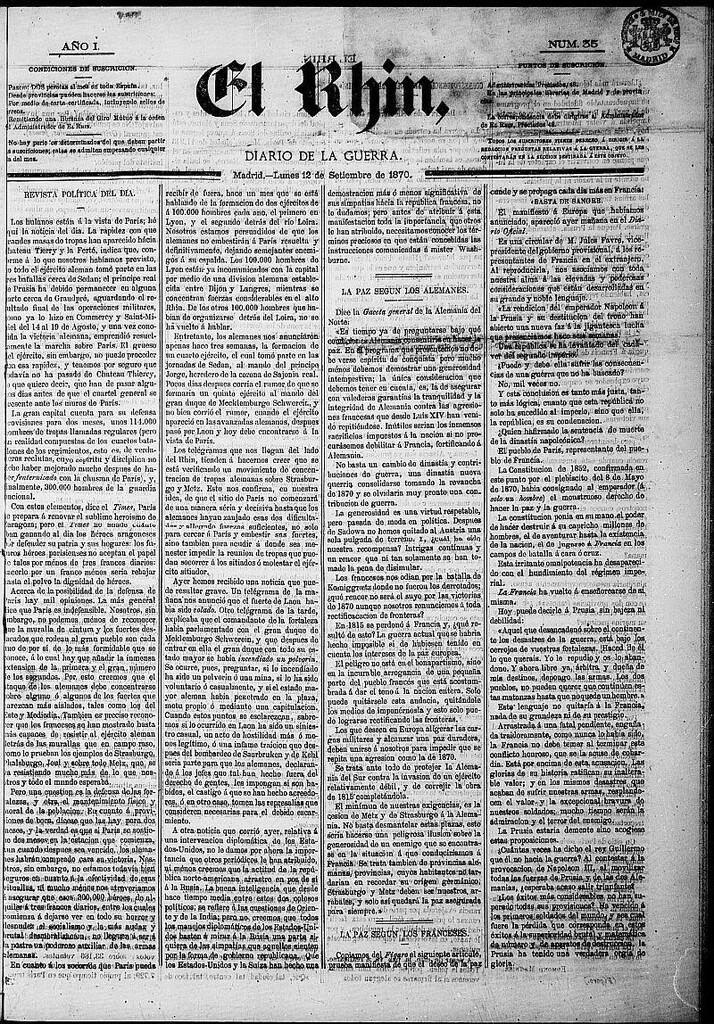 Miniatura de El Rhin: diario de la guerra del 12 de septiembre de 1870, nº 35