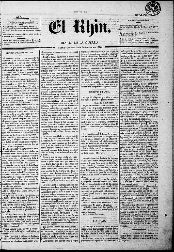 Miniatura de El Rhin: diario de la guerra del 13 de septiembre de 1870, nº 36