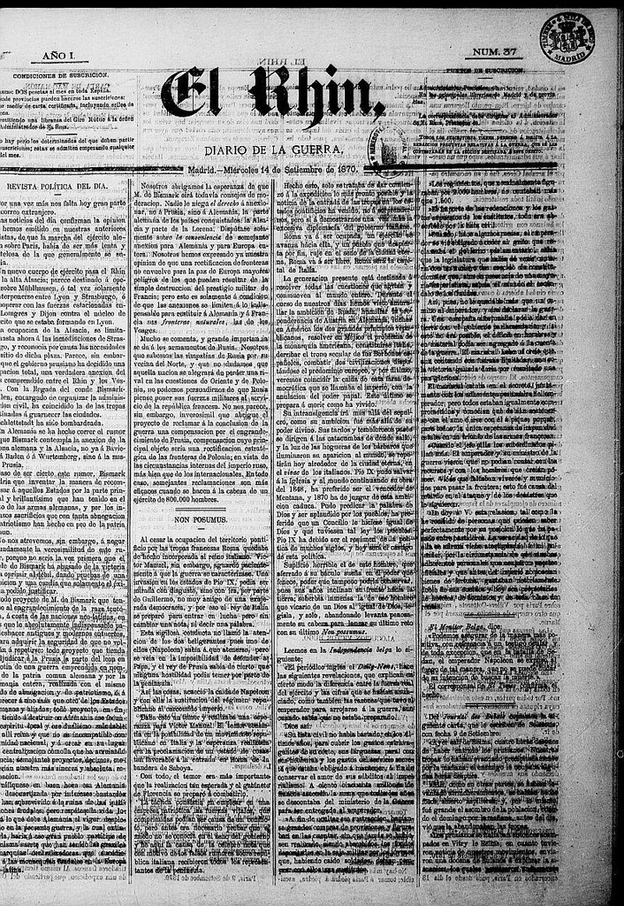 Miniatura de El Rhin: diario de la guerra del 14 de septiembre de 1870, nº 37