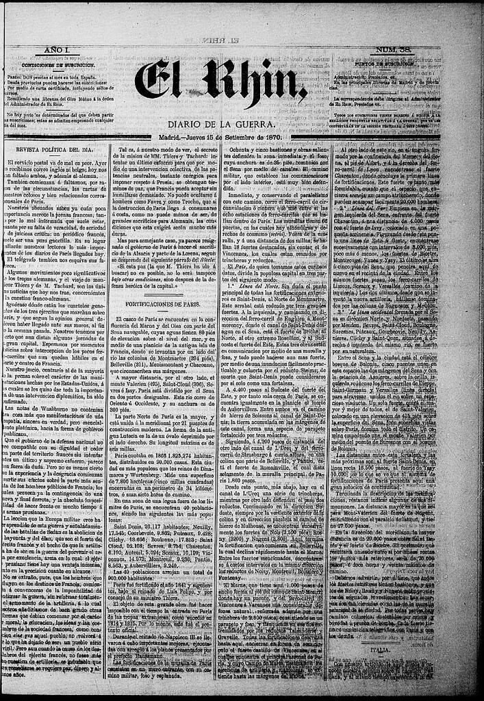 Miniatura de El Rhin: diario de la guerra del 15 de septiembre de 1870, nº 38