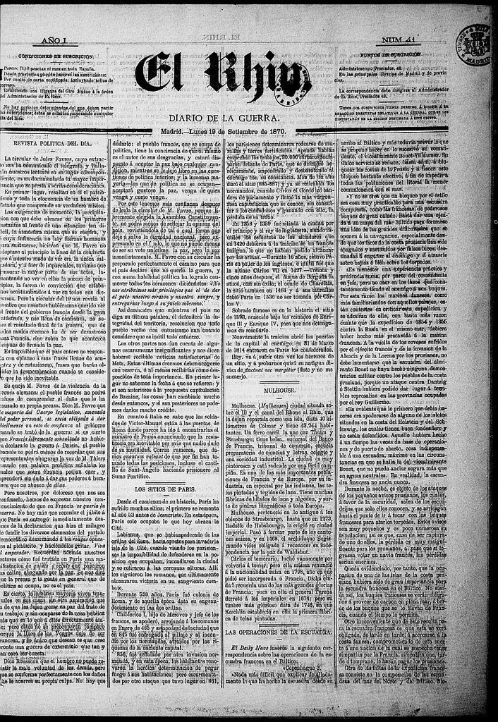 Miniatura de El Rhin: diario de la guerra del 19 de septiembre de 1870, nº 41