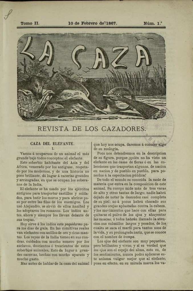 Miniatura de La caza. Revista de los cazadores del 10 de febrero de 1867