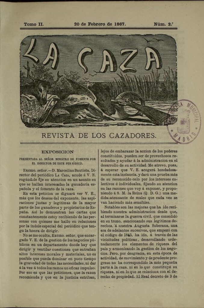 Miniatura de La caza. Revista de los cazadores del 20 de febrero de 1867