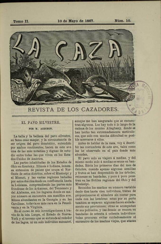 Miniatura de La caza. Revista de los cazadores del 10 de mayo de 1867