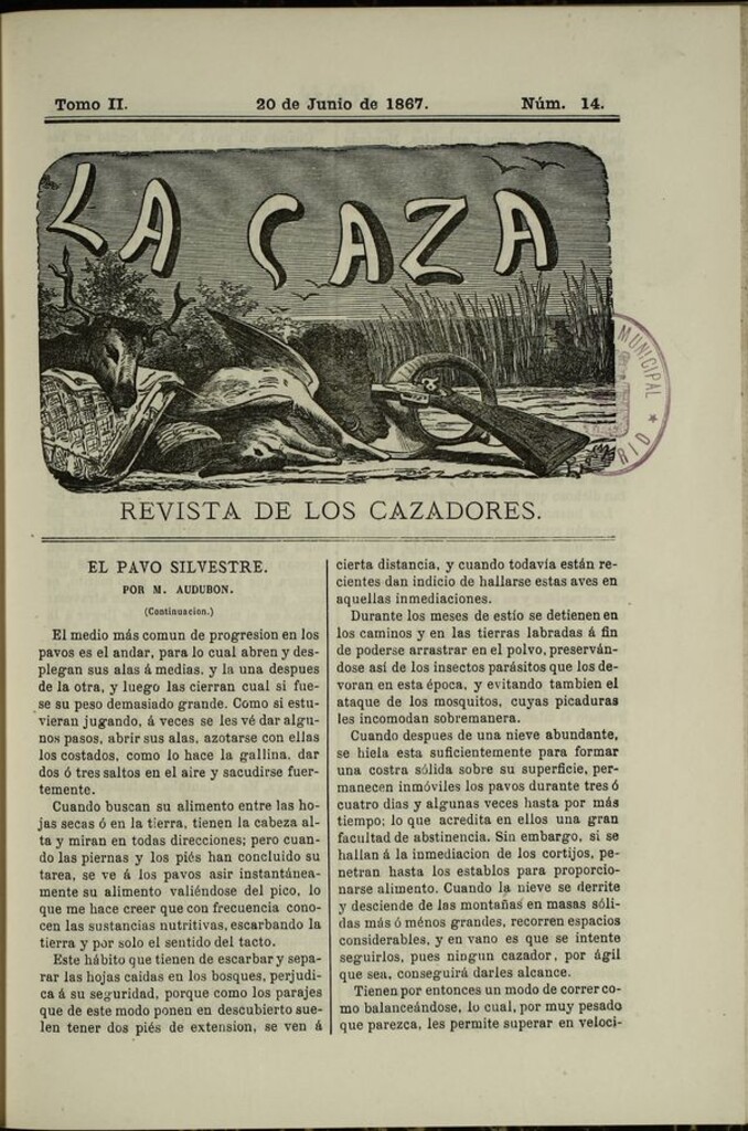 Miniatura de La caza. Revista de los cazadores del 20 de junio de 1867