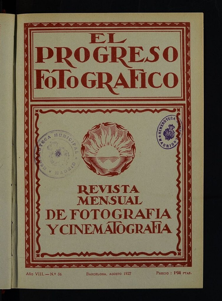 Miniatura de El Progreso Fotográfico : revista mensual ilustrada de fotografía y cinematografía de agosto de 1927, nº 86