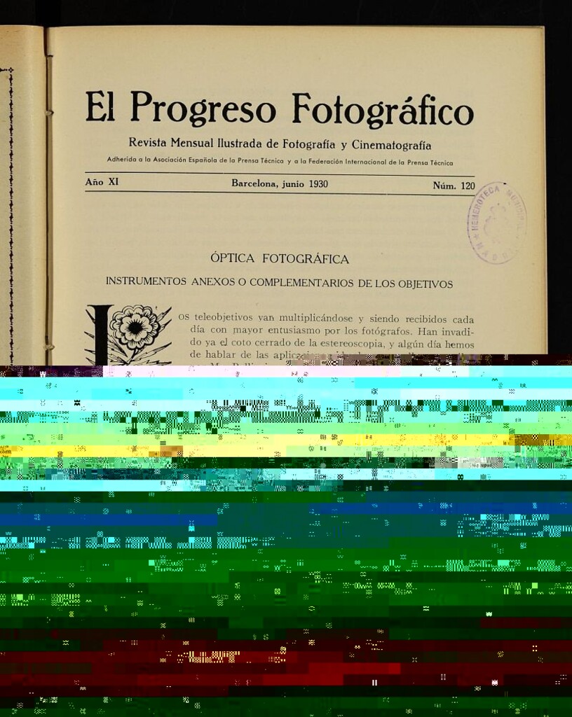 Miniatura de El Progreso Fotográfico : revista mensual ilustrada de fotografía y cinematografía.Año XI, junio de 1930, nº 120