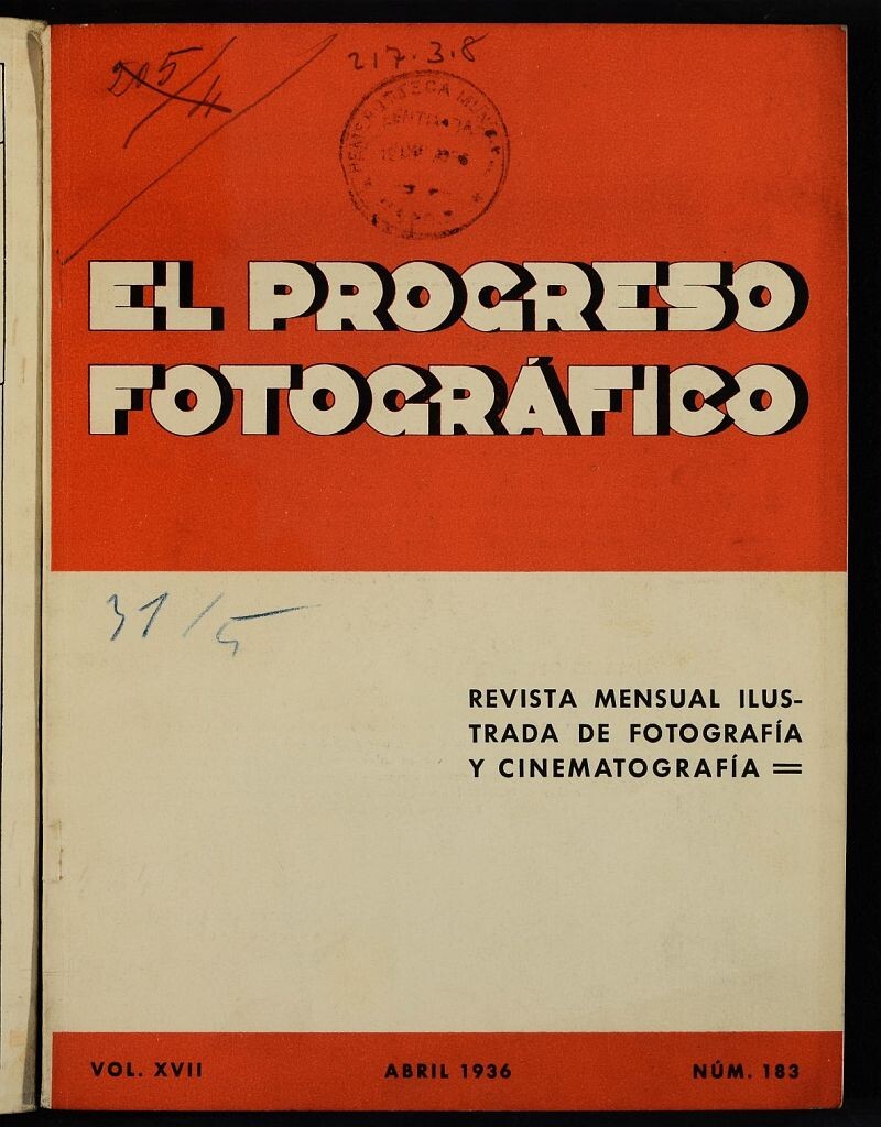 Miniatura de El Progreso Fotográfico : revista mensual ilustrada de fotografía y cinematografía. Vol. XVII, abril de 1936, nº 183