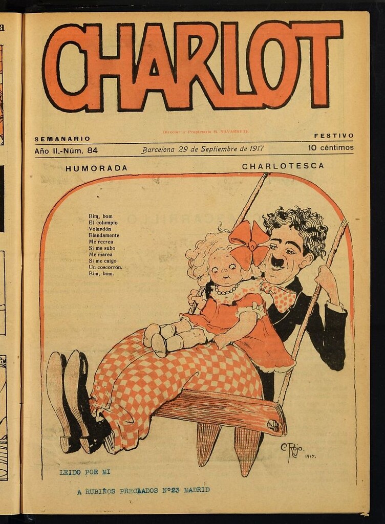 Miniatura de Charlot: semanario festivo del 29 de septiembre de 1917, nº 84