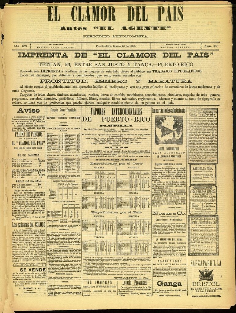 Miniatura de El Clamor del País del 20 de marzo de 1888, nº 34