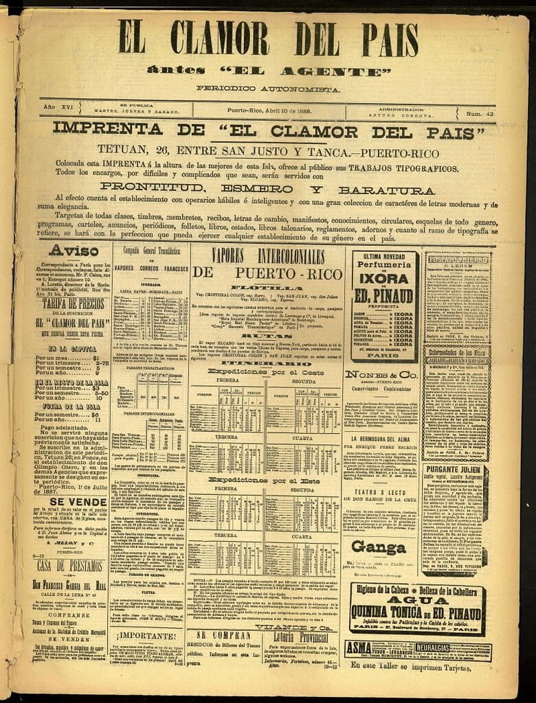 Miniatura de El Clamor del País del 10 de abril de 1888, nº 42