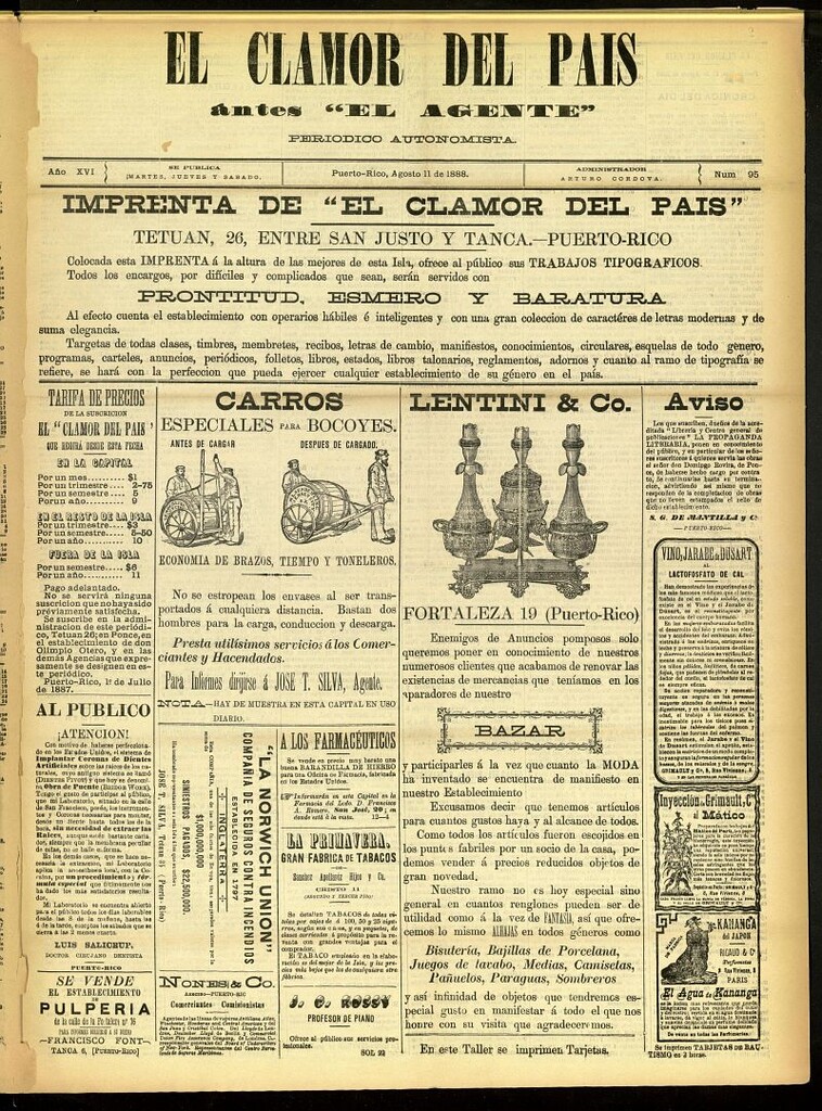 Miniatura de El Clamor del País del 11 de agosto de 1888, nº 95