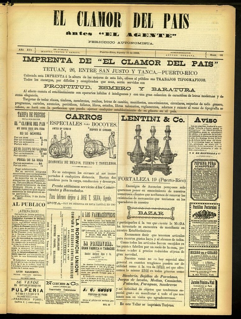 Miniatura de El Clamor del País del 18 de agosto de 1888, nº 98